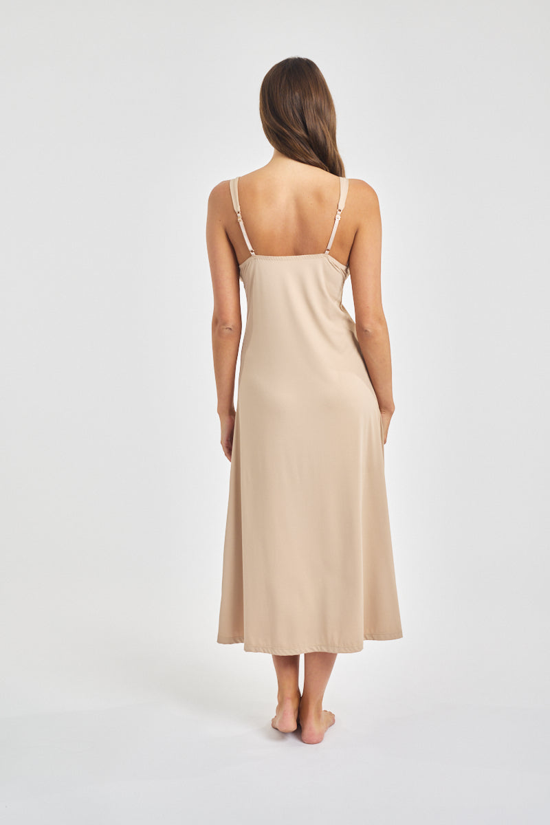Rochelle Micro & Lace Full Slip - Nude