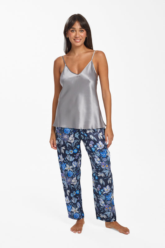 Strappy Silk Cami Pewter