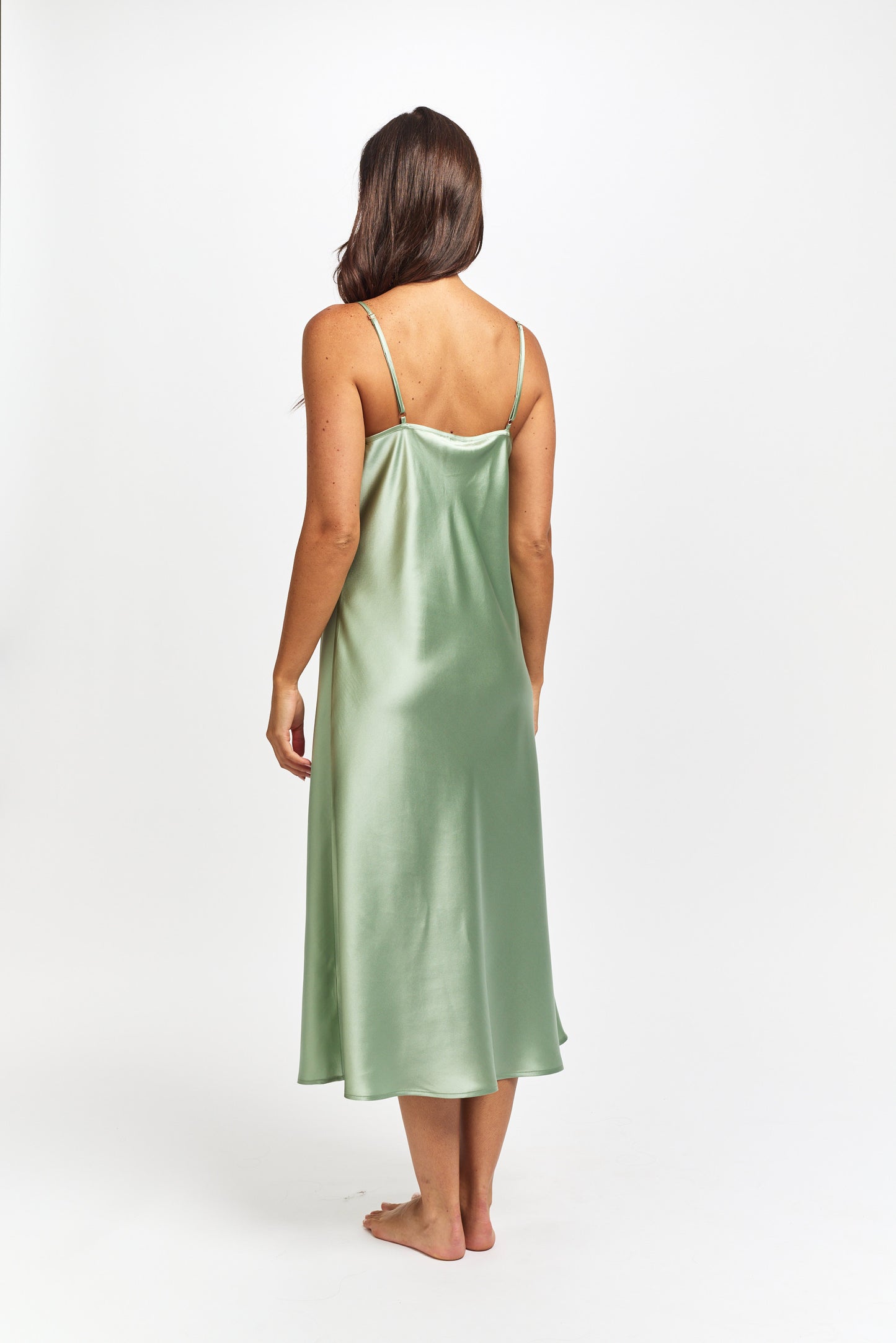 Silk Chemise 3/4 Length - Sage