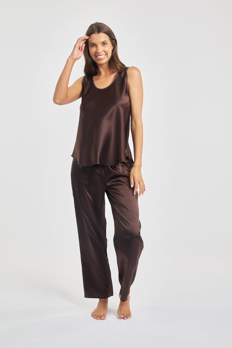 Silk Pants Deep Chocolate