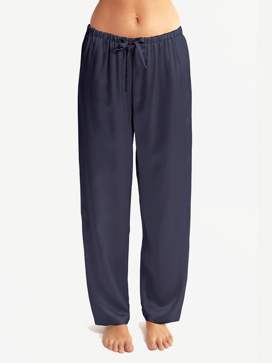 Silk Pants Deep Navy