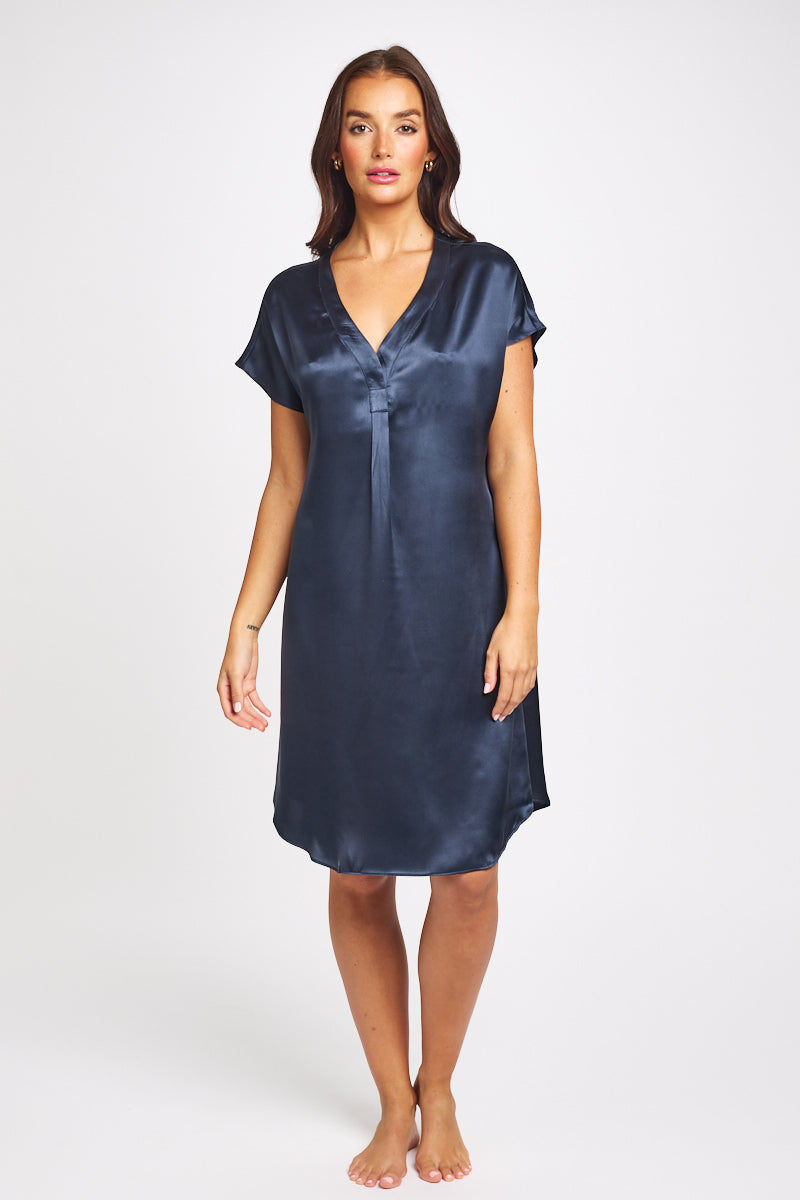 Silk Sleepshirt Navy