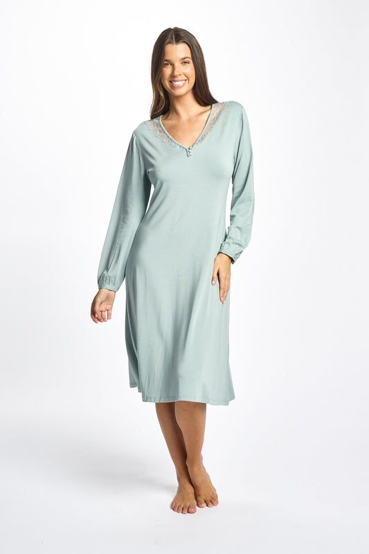 La Femme L/S Modal Nightie Tea