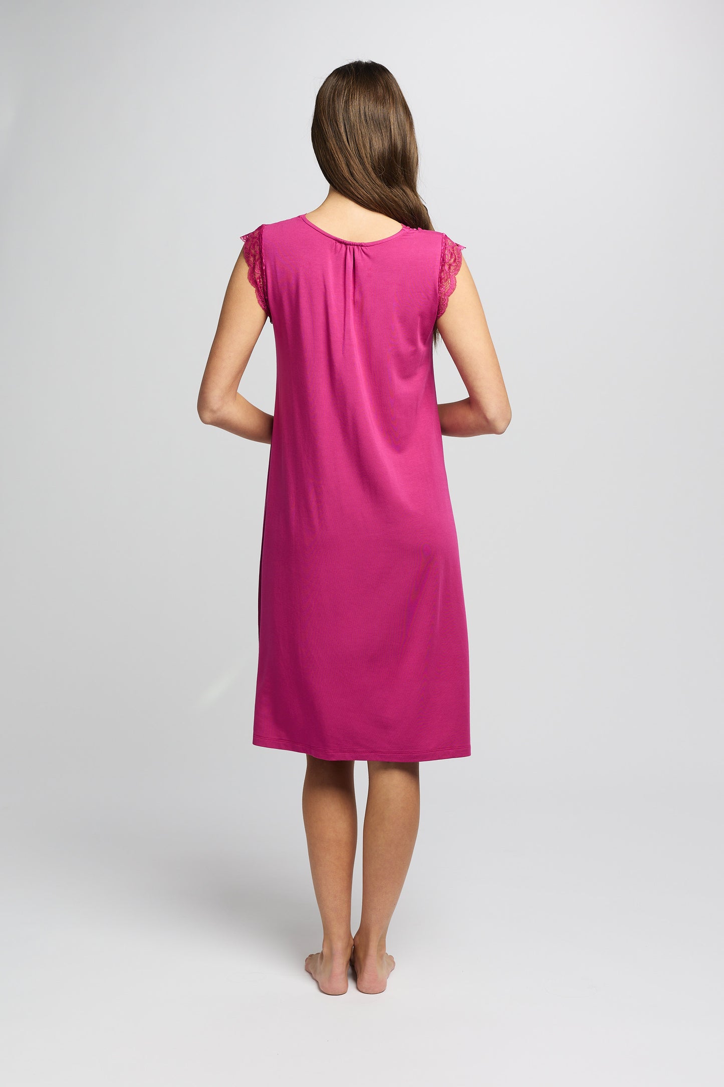 La Femme Modal Sleeveless Nightie Cerise