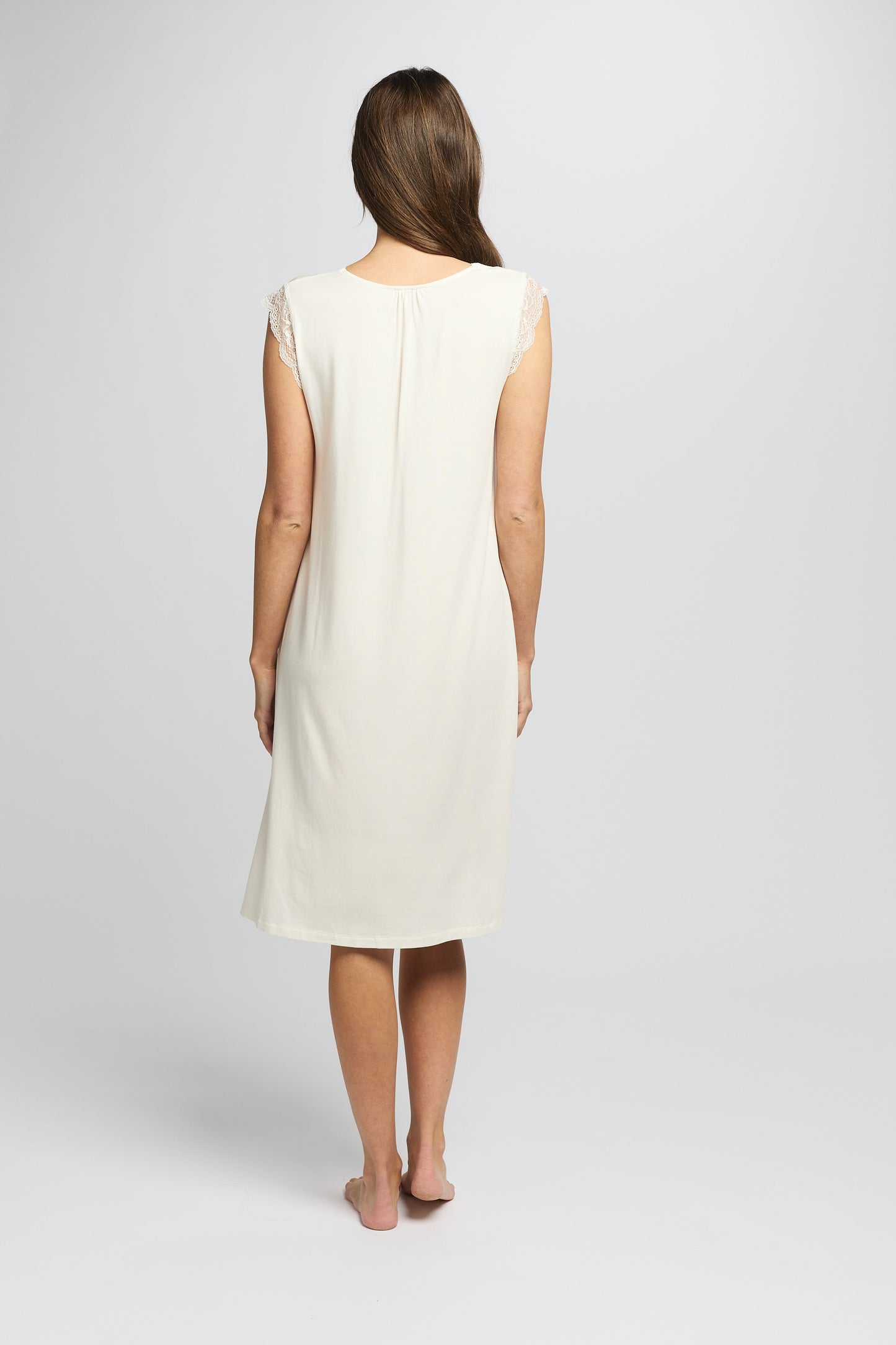 La Femme Modal Sleeveless Nightie Milk