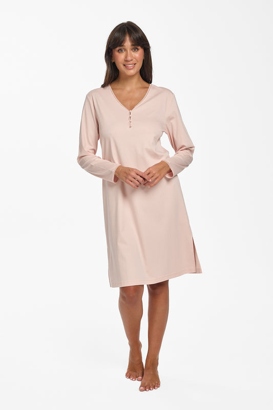 Supima Cotton Lace Trim Nightie Rosewater