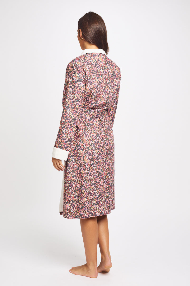 Liberty Lantana Wool/Cotton Robe - Pink