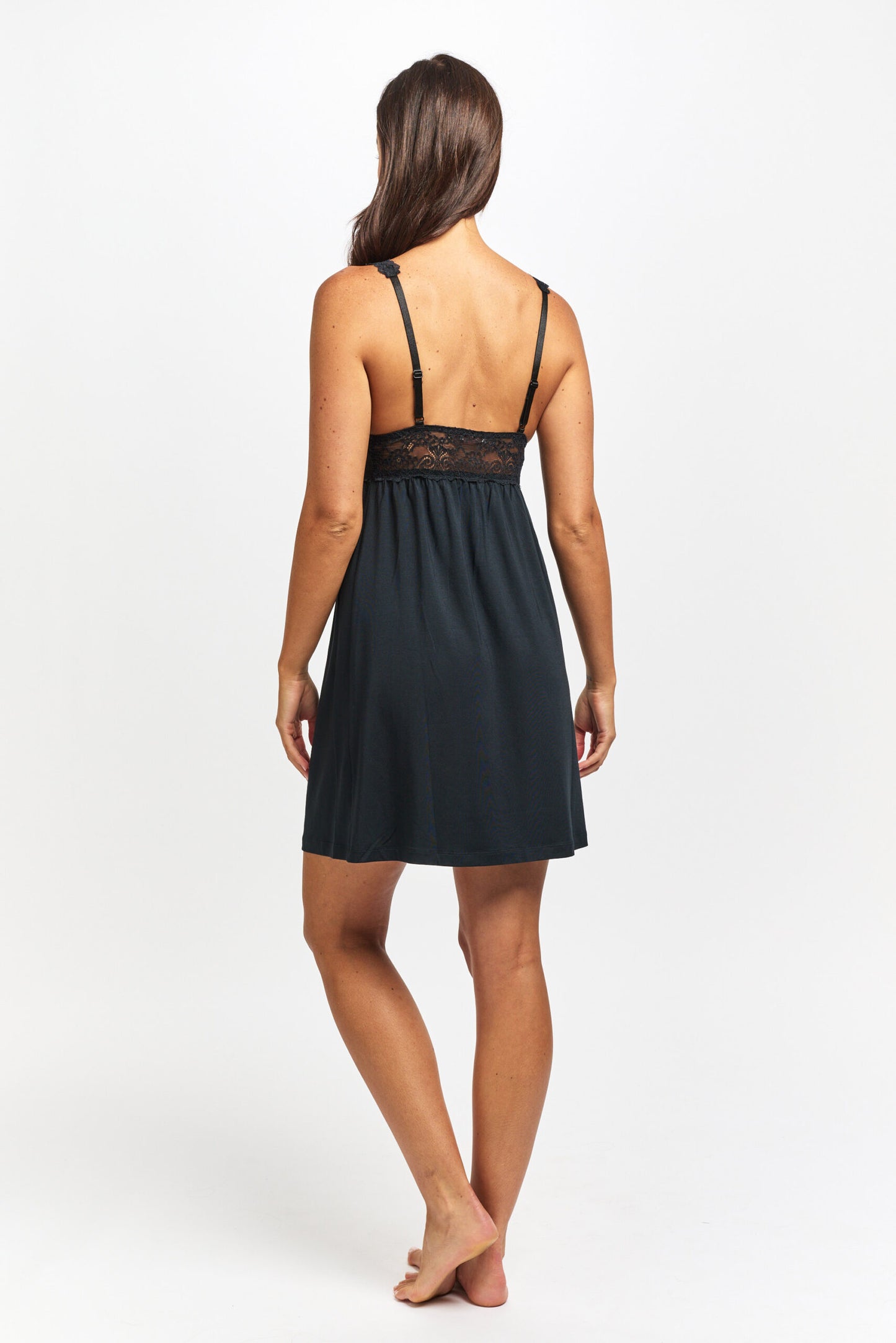 Butterfly Short Nightdress Black
