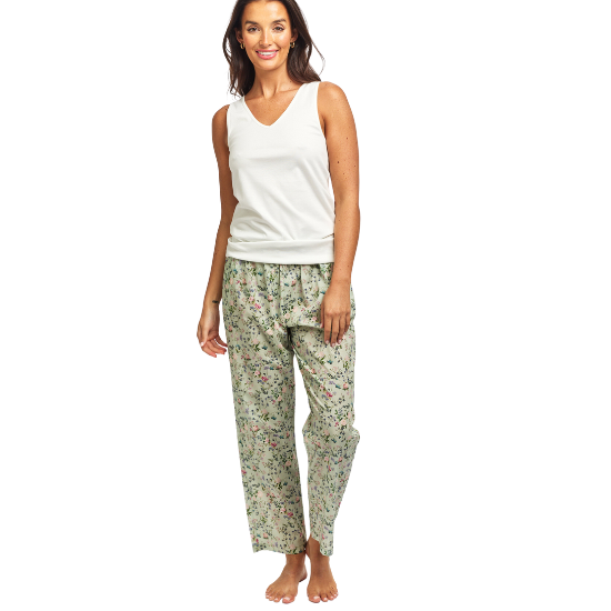 Pure Cotton Voile Pant Botanica Green