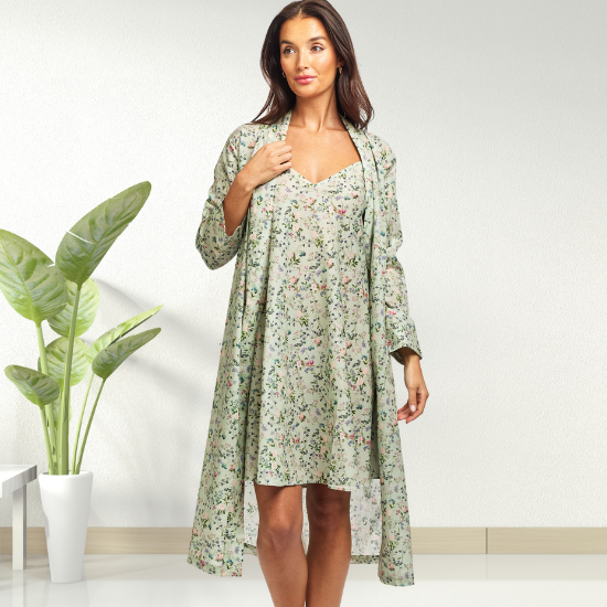 Pure Cotton Voile Short Nightie Botanica