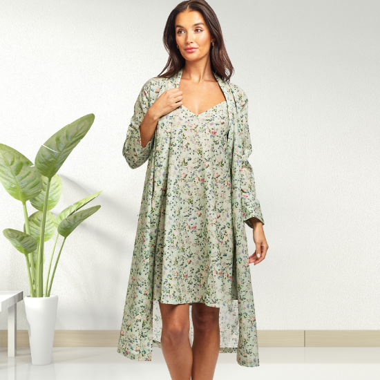 Cotton Voile Robe Botanica Mint