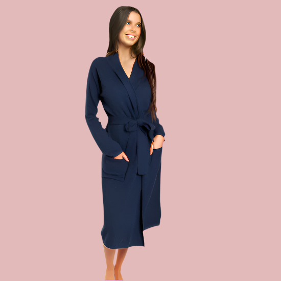 Cashmere Robe Navy