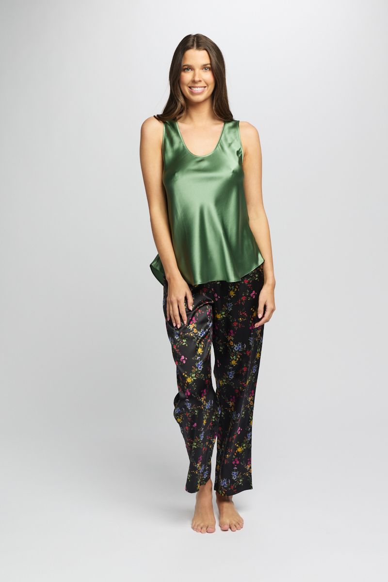 Silk Pants Midnight Garden