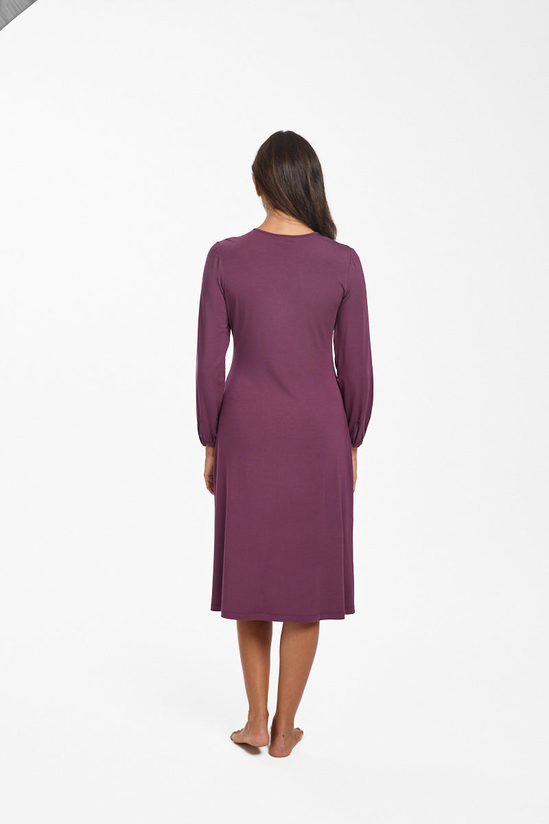 New La Femme L/S Modal Nightie Merlot