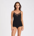 Silk Jersey Lace Camisole Black