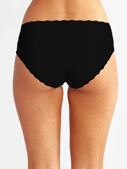 Nu Softies Cotton Hi Cut Brief Black