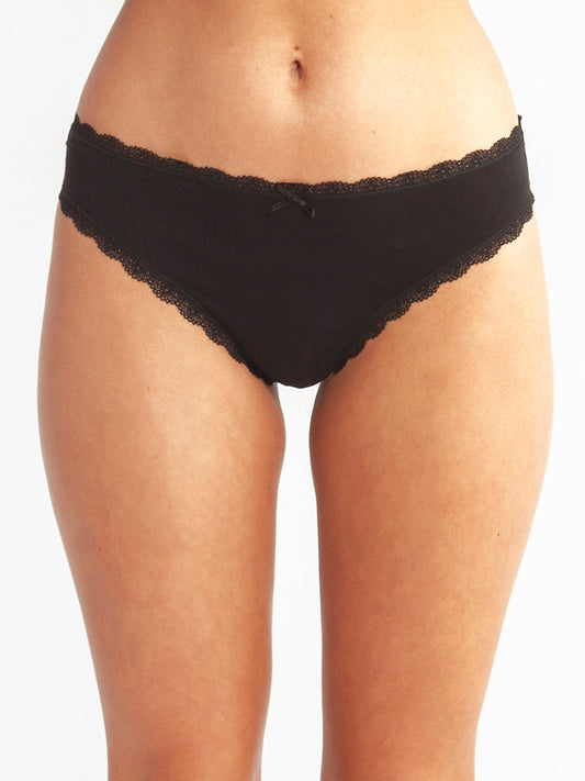 Nu Softies Cotton G-String Brief Black