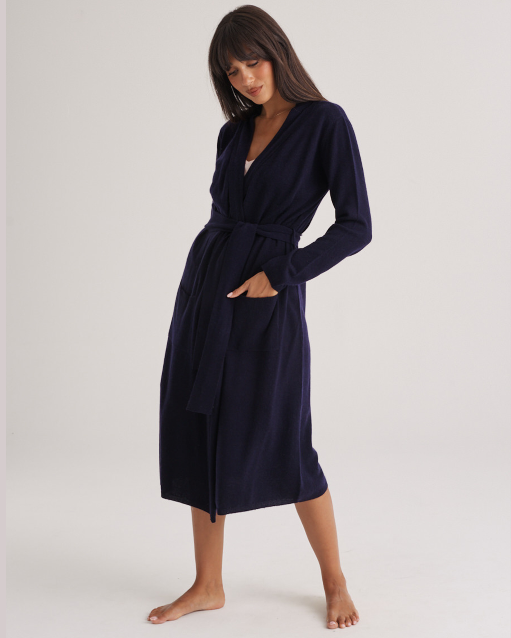 Cashmere Robe Navy