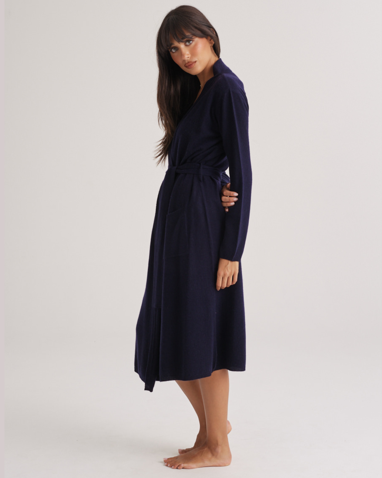 Cashmere Robe Navy