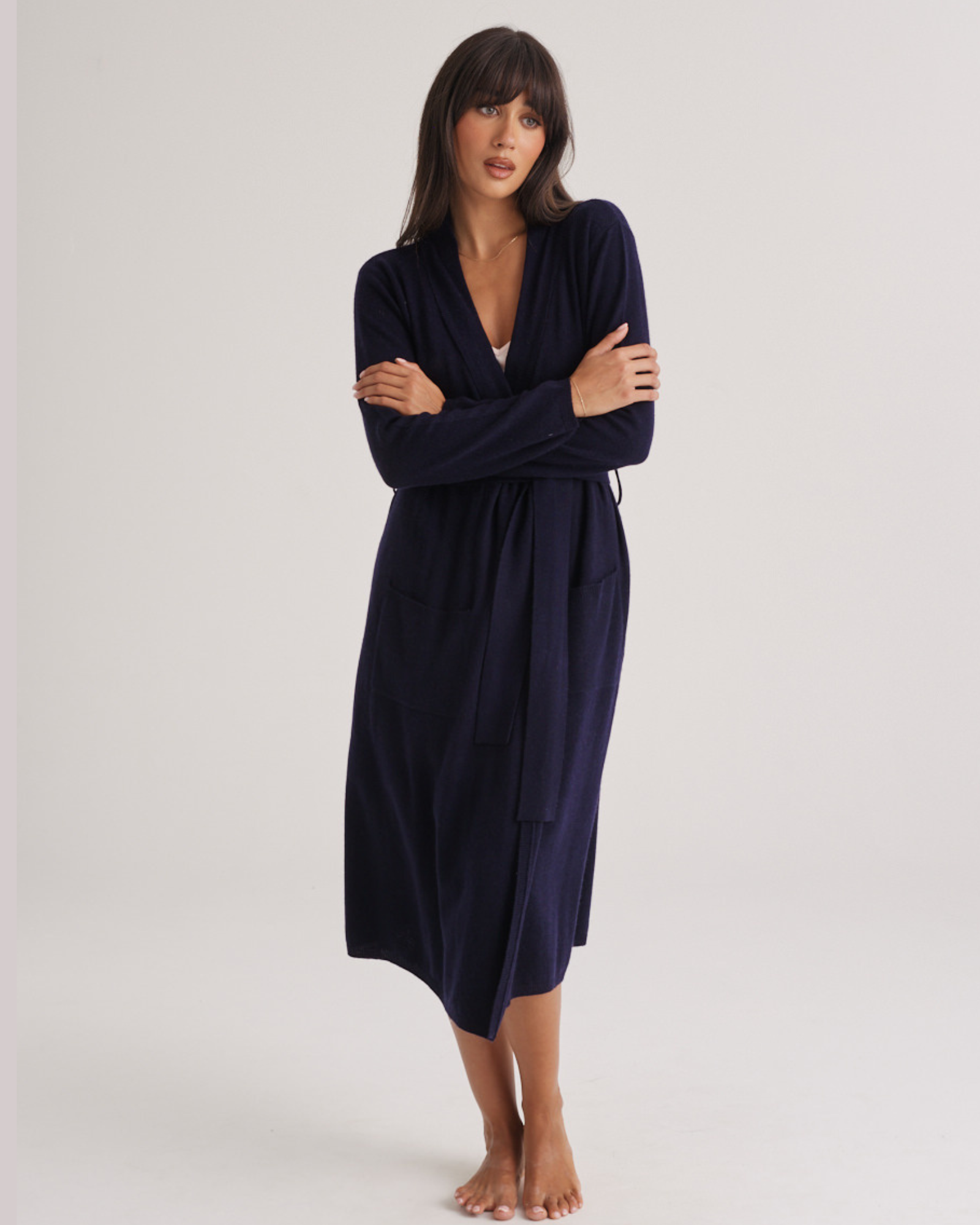Cashmere Robe Navy