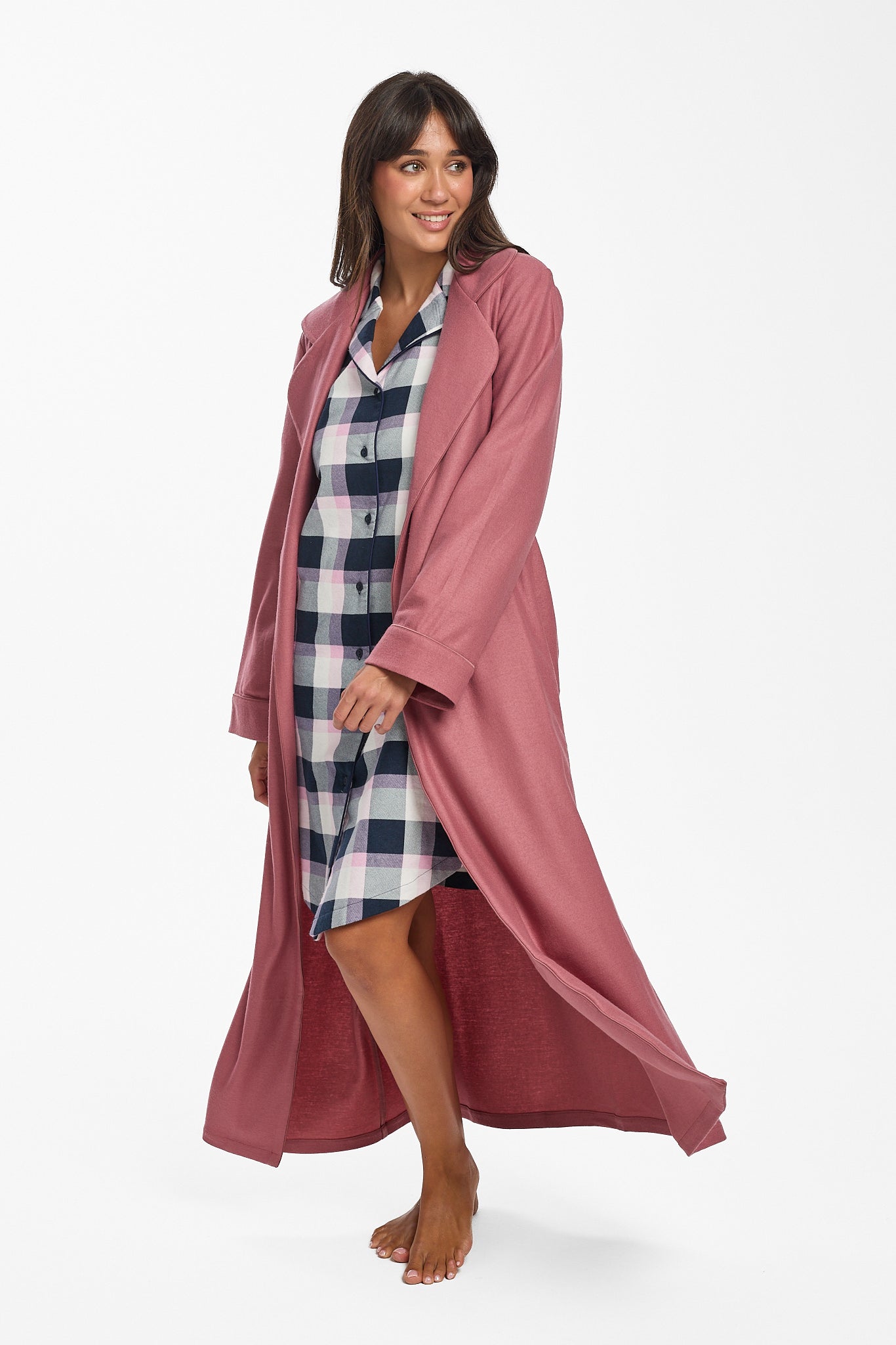 Pure Wool Robe Antique Rose