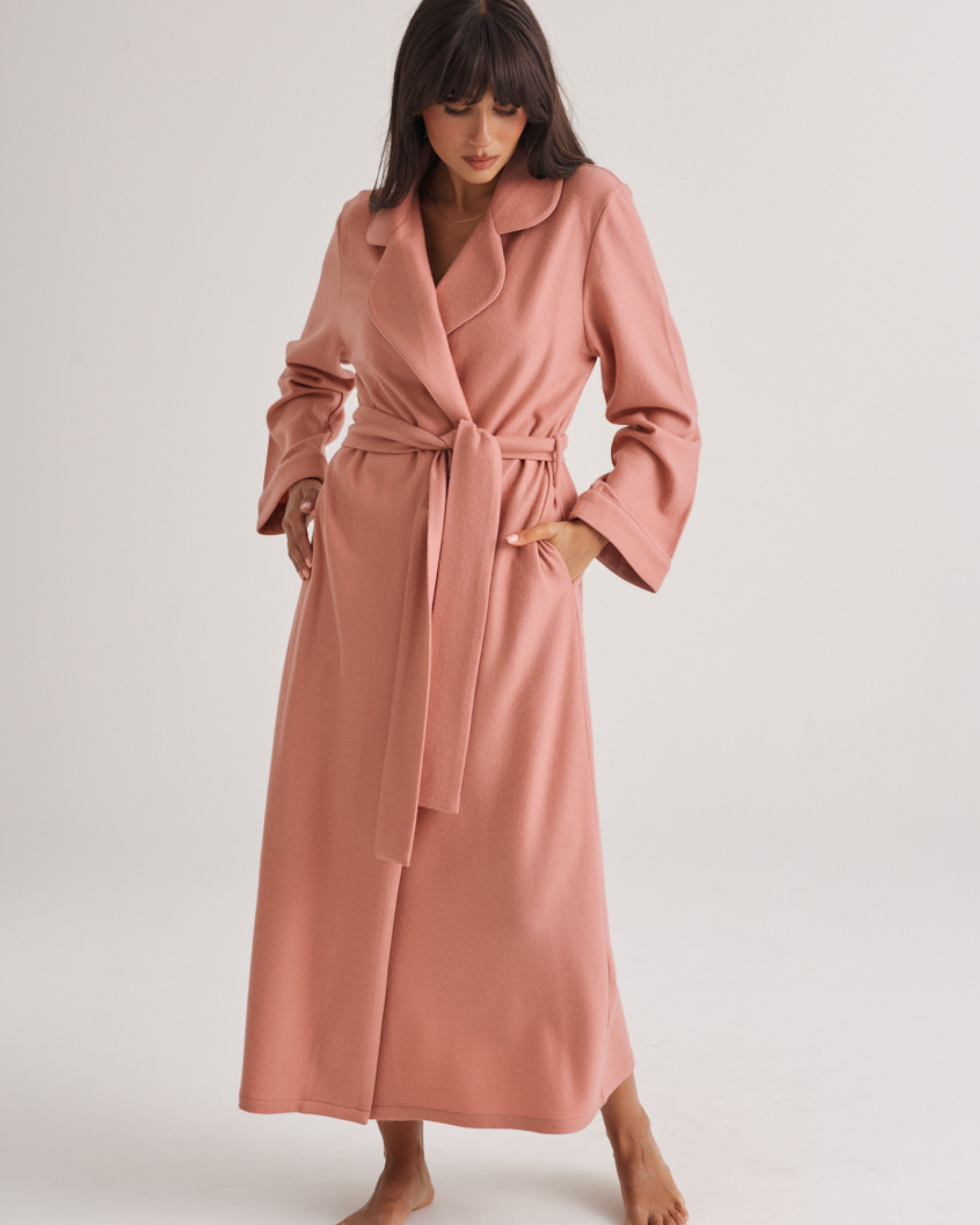 Pure Wool Robe Rose