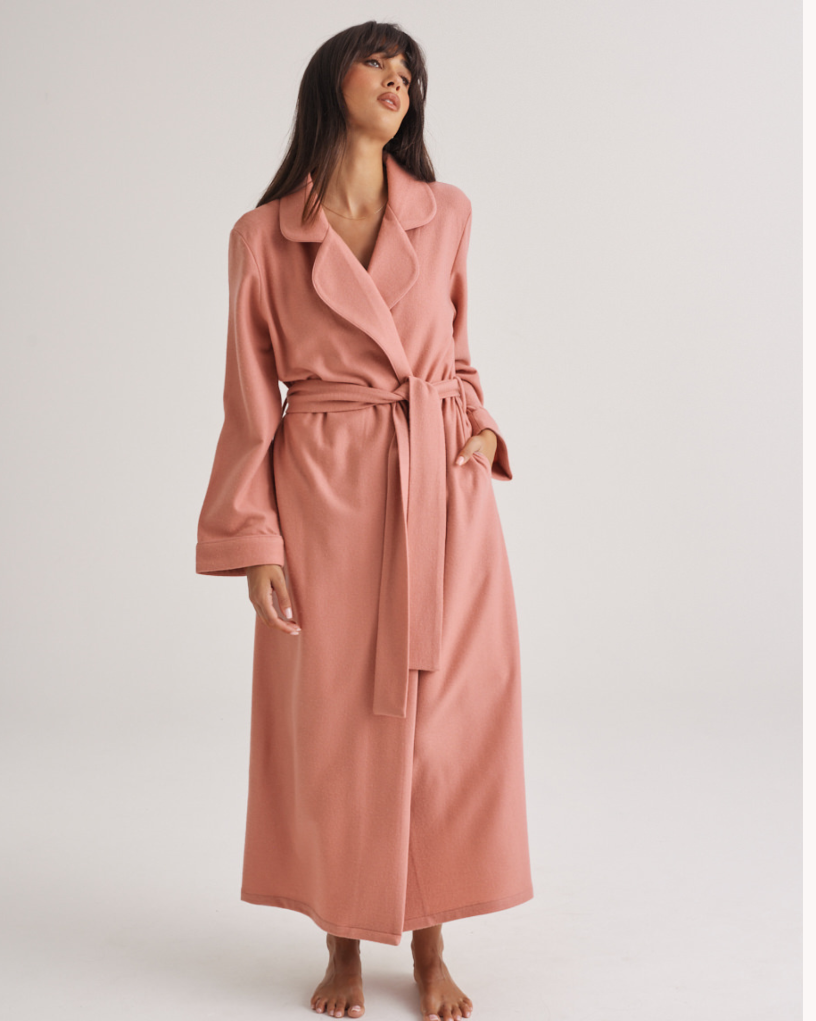 Pure Wool Robe Rose