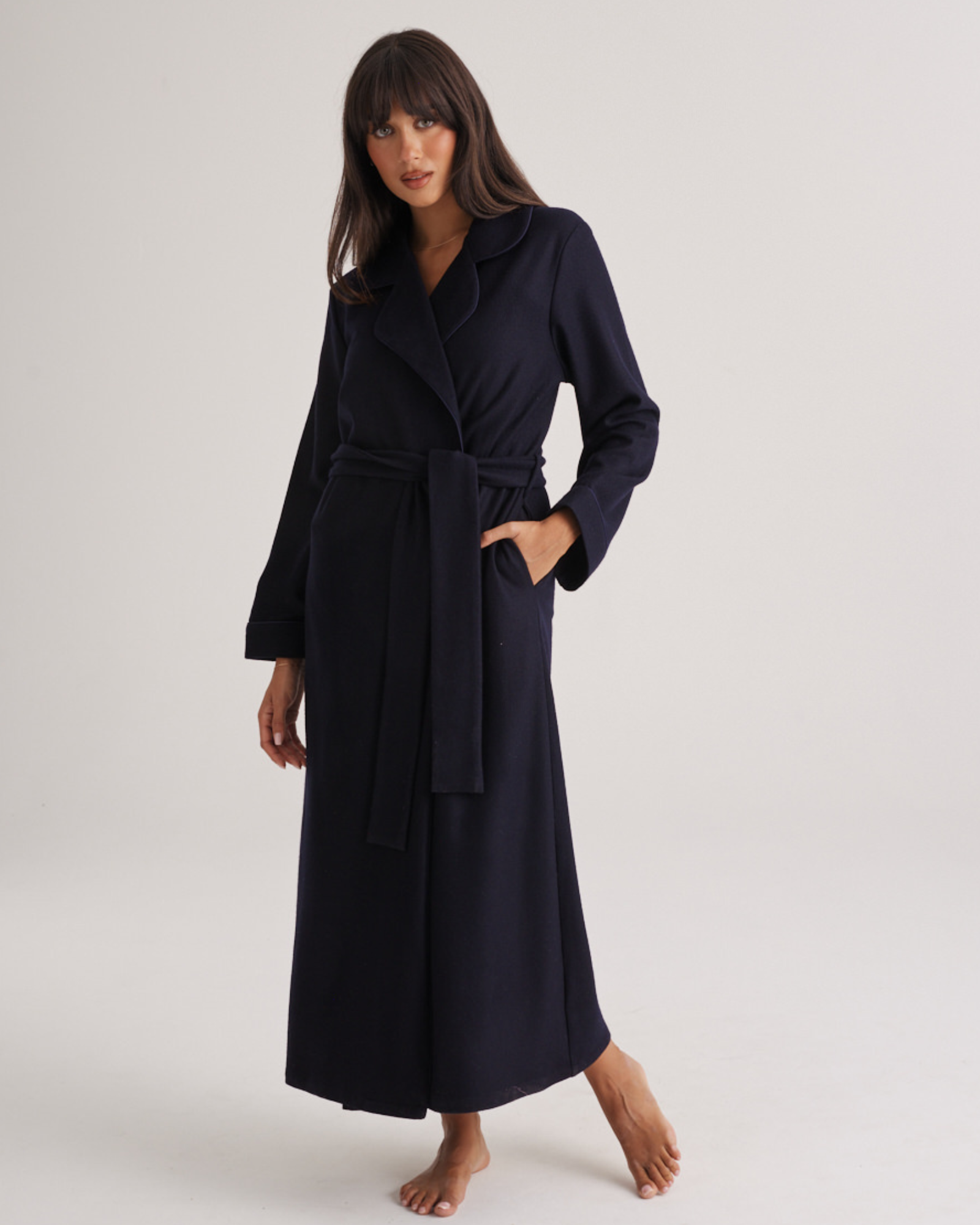 Pure Wool Robe Midnight