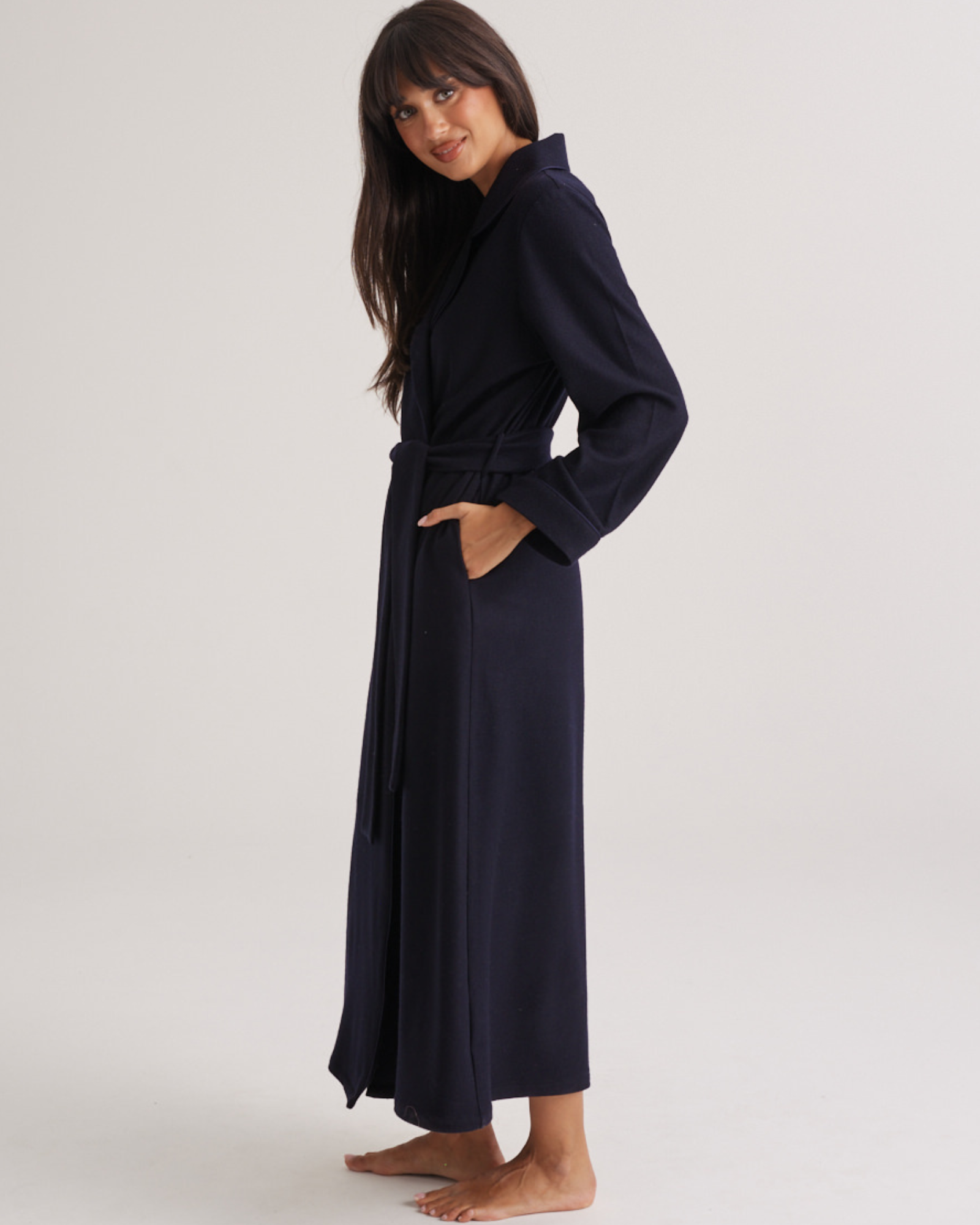 Pure Wool Robe Midnight