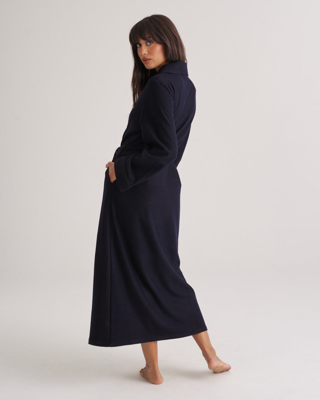 Pure Wool Robe Midnight