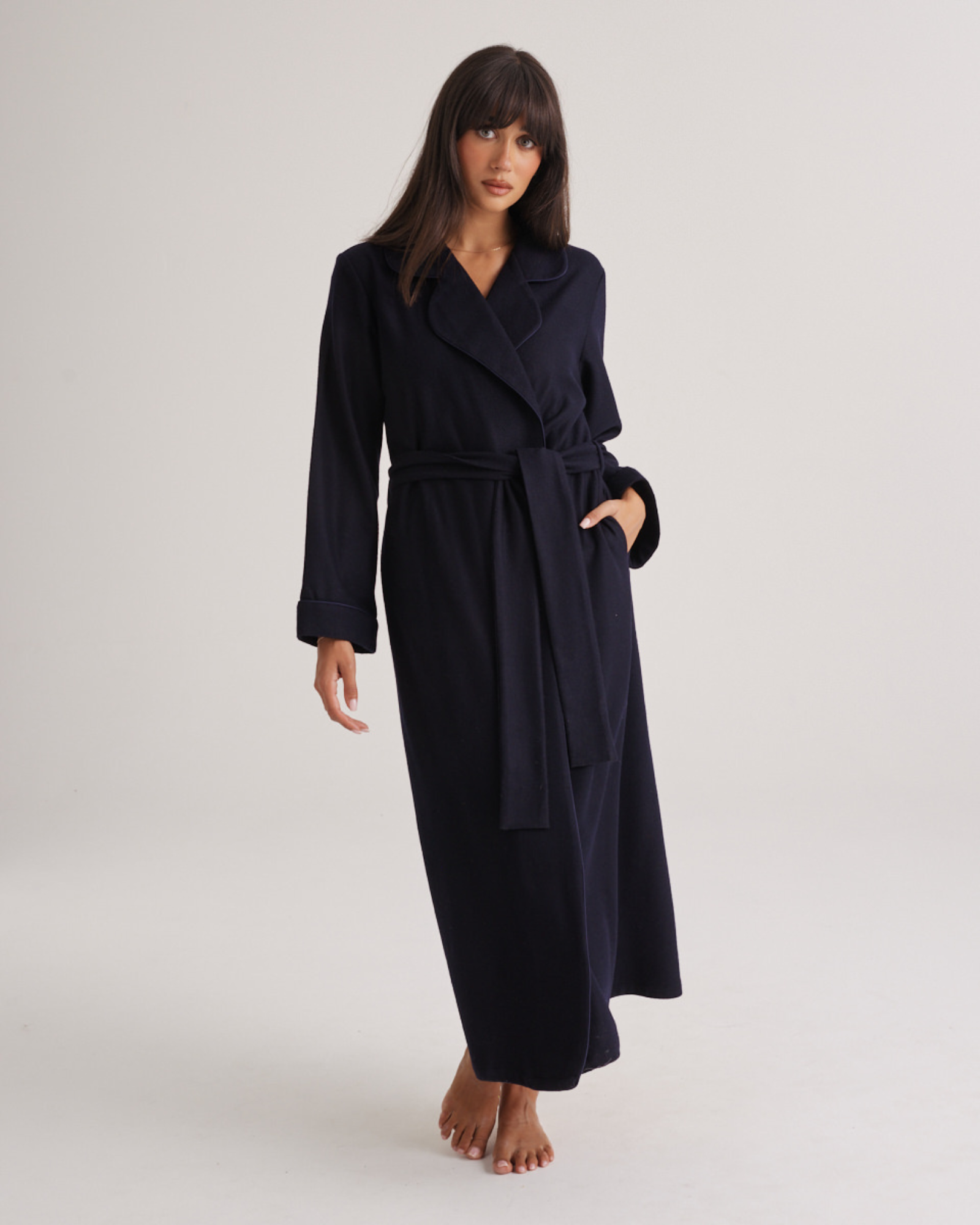 Pure Wool Robe Midnight