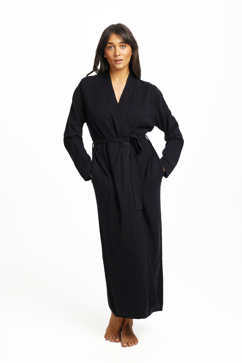 Wool Cashmere Robe Navy