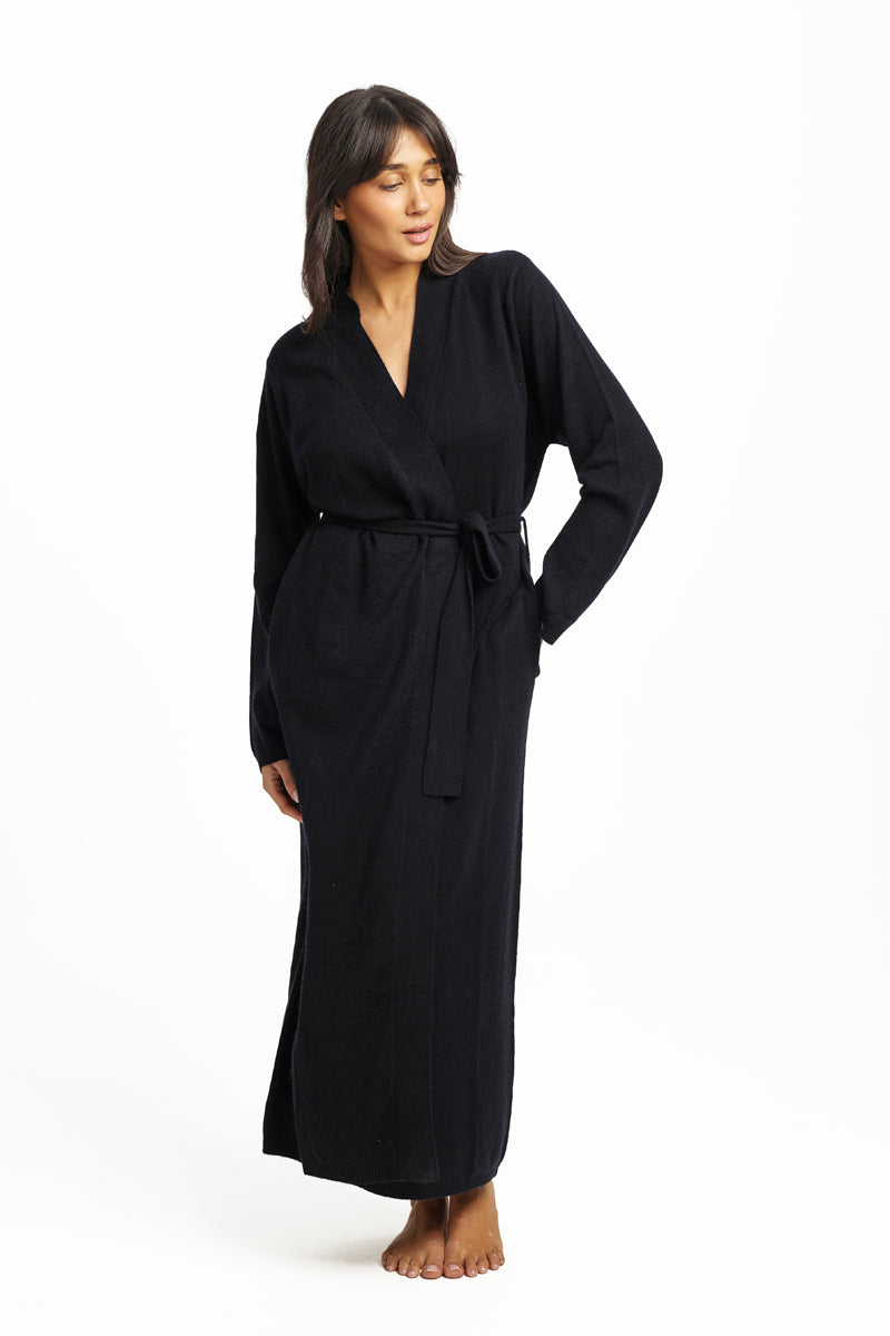 Wool Cashmere Robe Navy