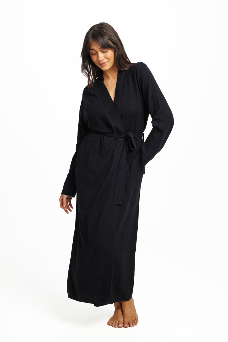 Wool Cashmere Robe Navy