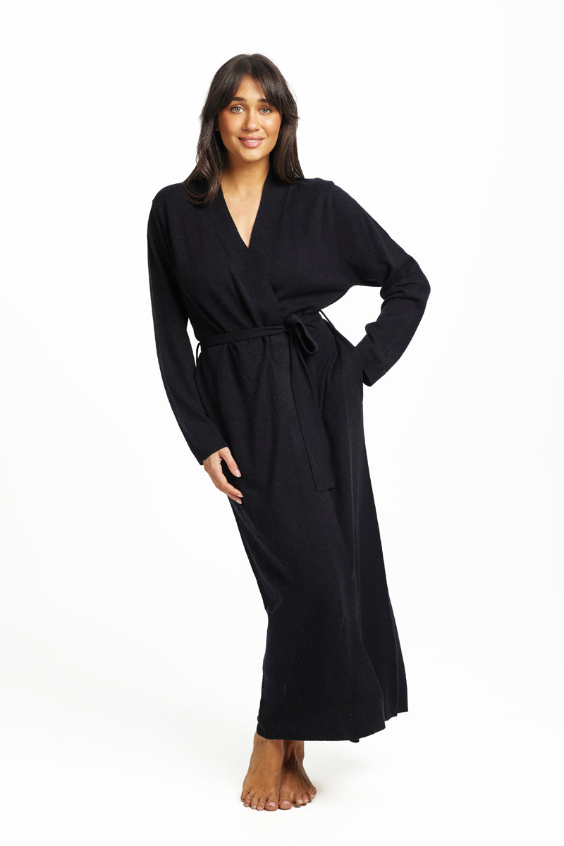 Wool Cashmere Robe Navy