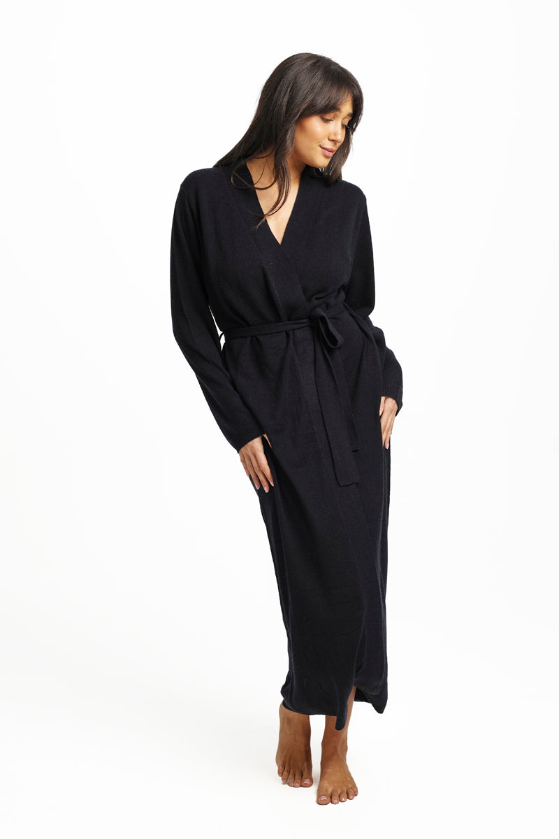 Wool Cashmere Robe Navy