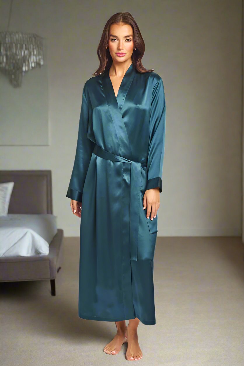 Silk Robe - Deep Forest – Love & Lustre