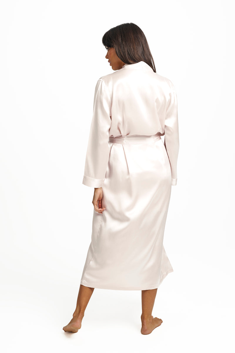 Silk Long Robe Blush