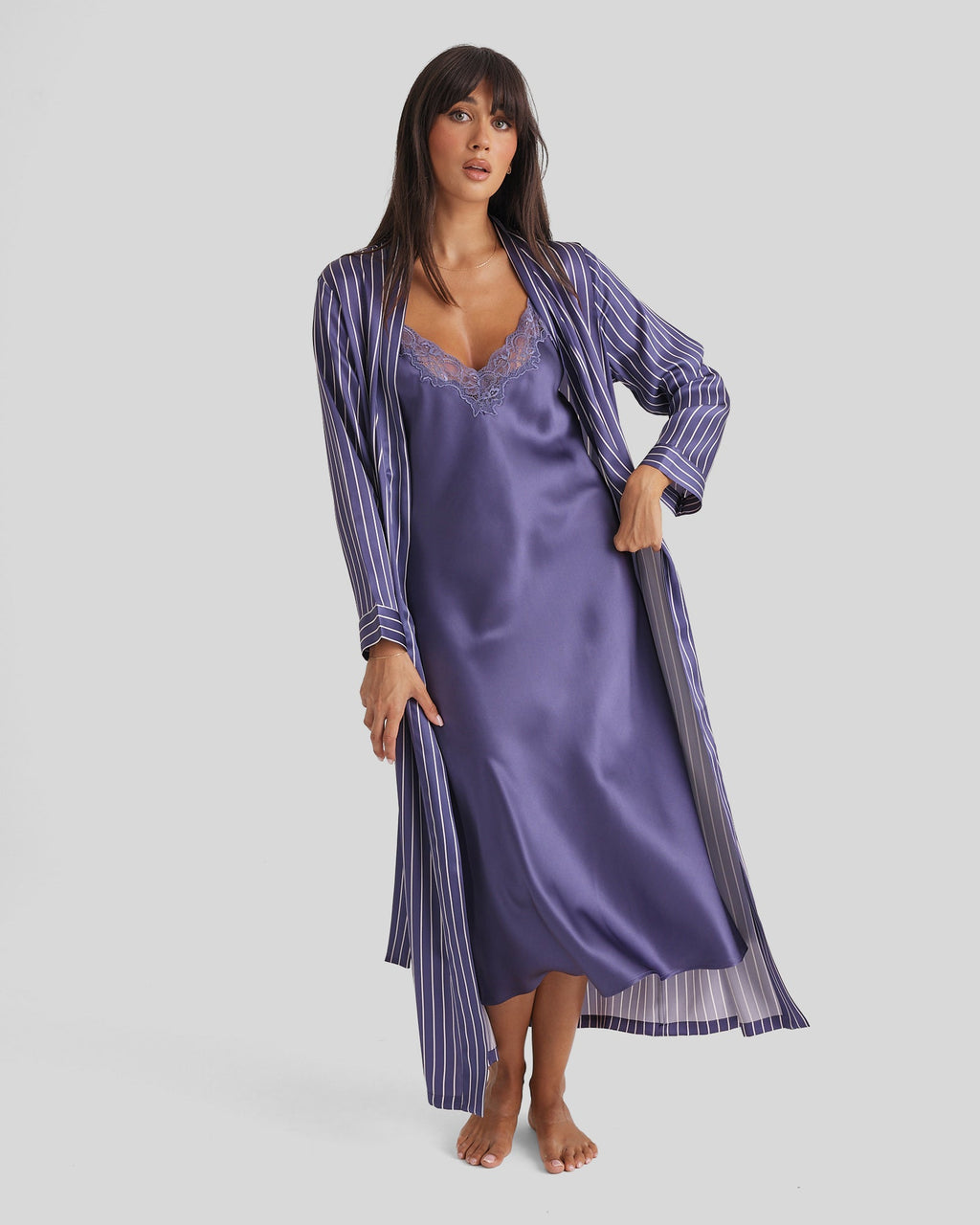 New Silk Long Robe Paisley