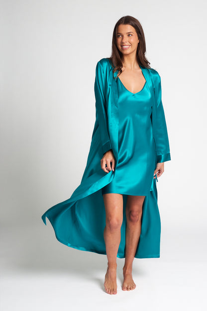 Peacock Silk Long Robe