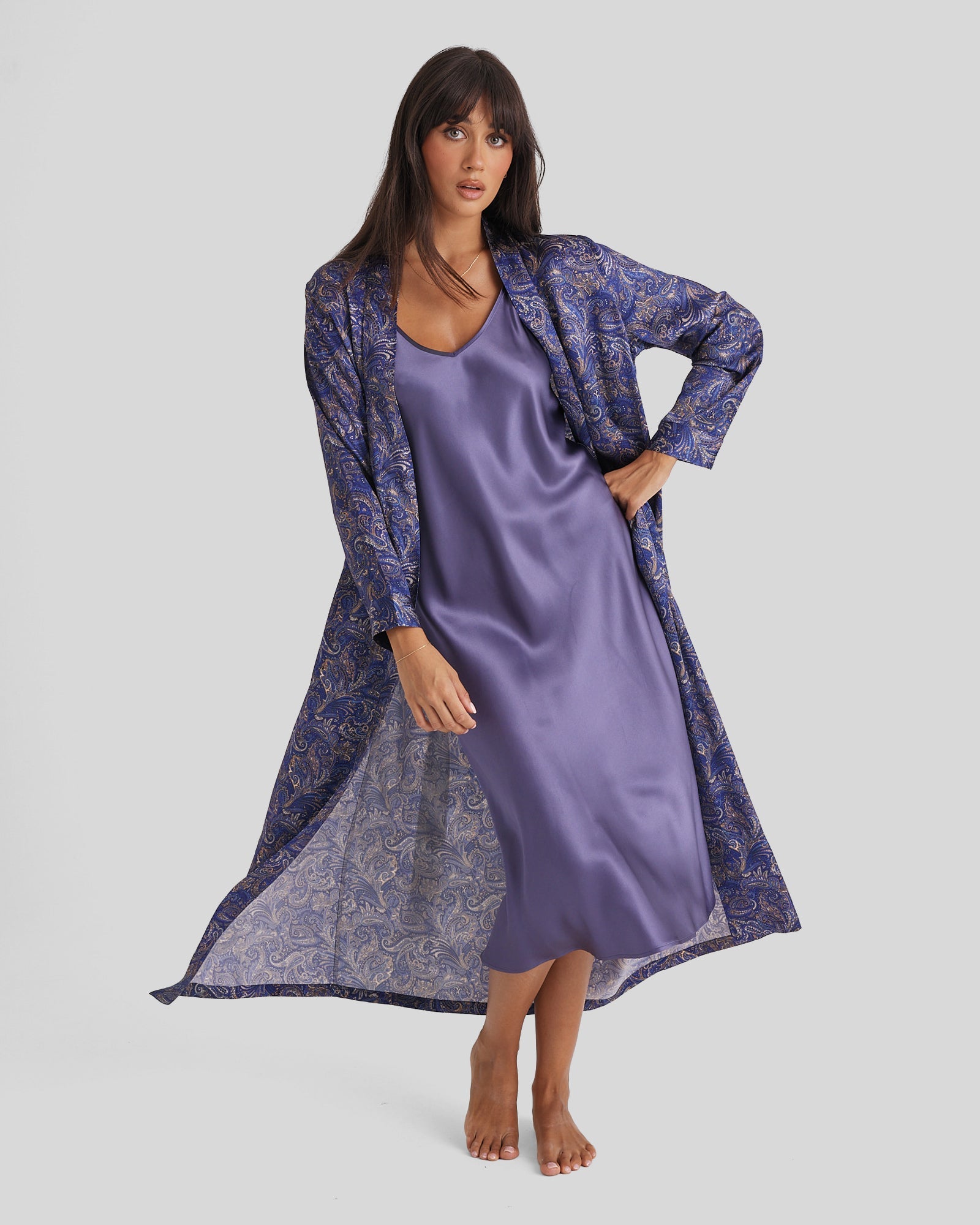 New Long Chemise 3/4 Paisley