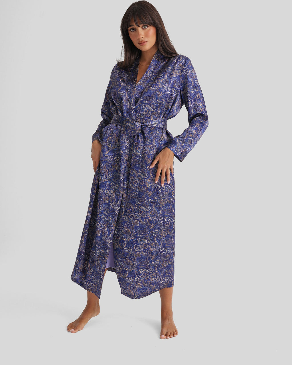 New Silk Long Robe Paisley