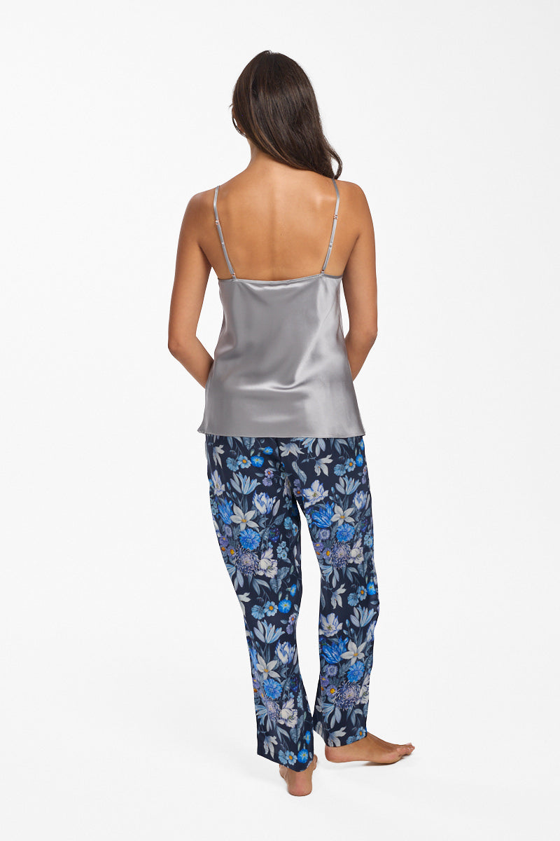 Strappy Silk Cami Pewter