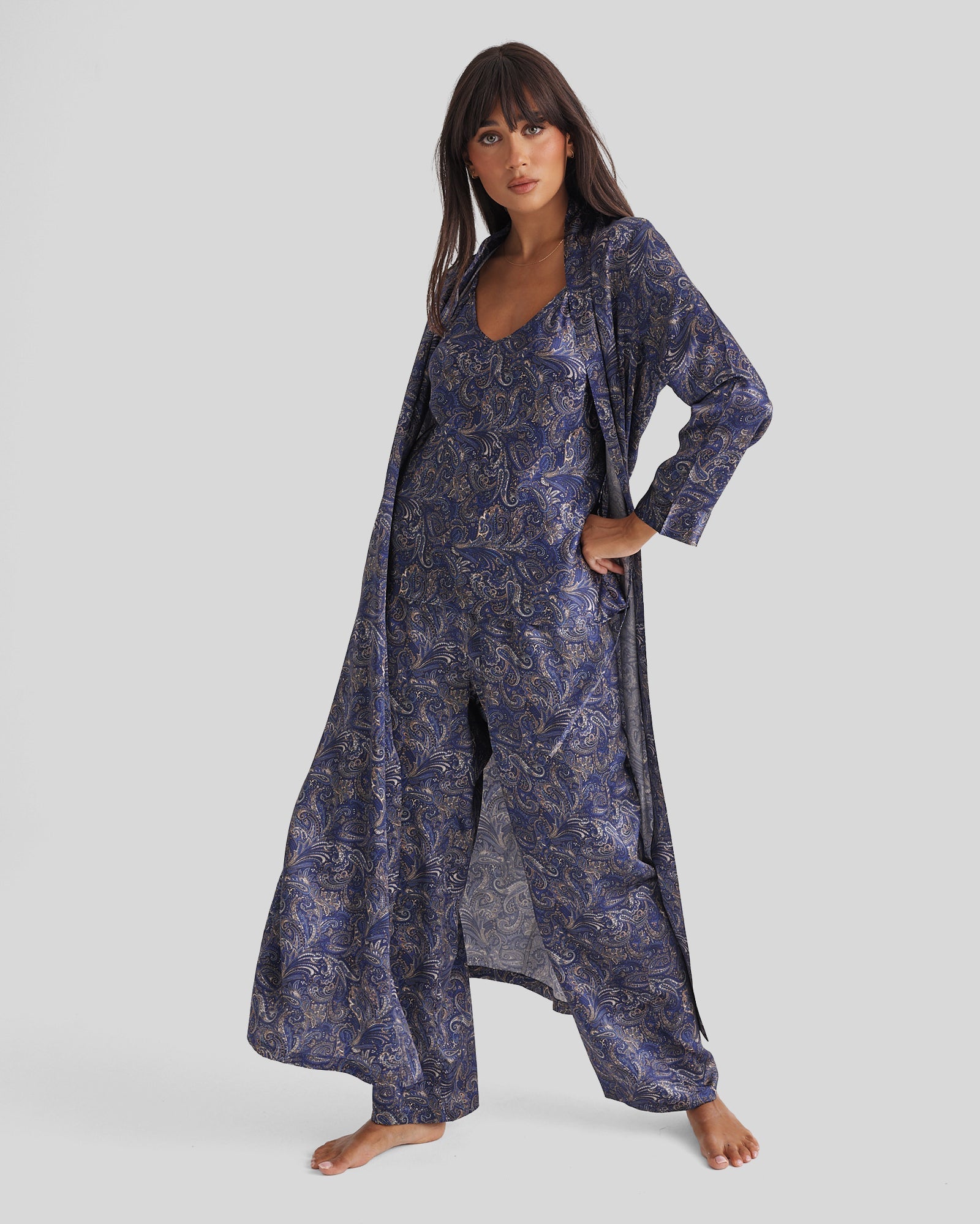 New Silk Pants Wide Leg Paisley