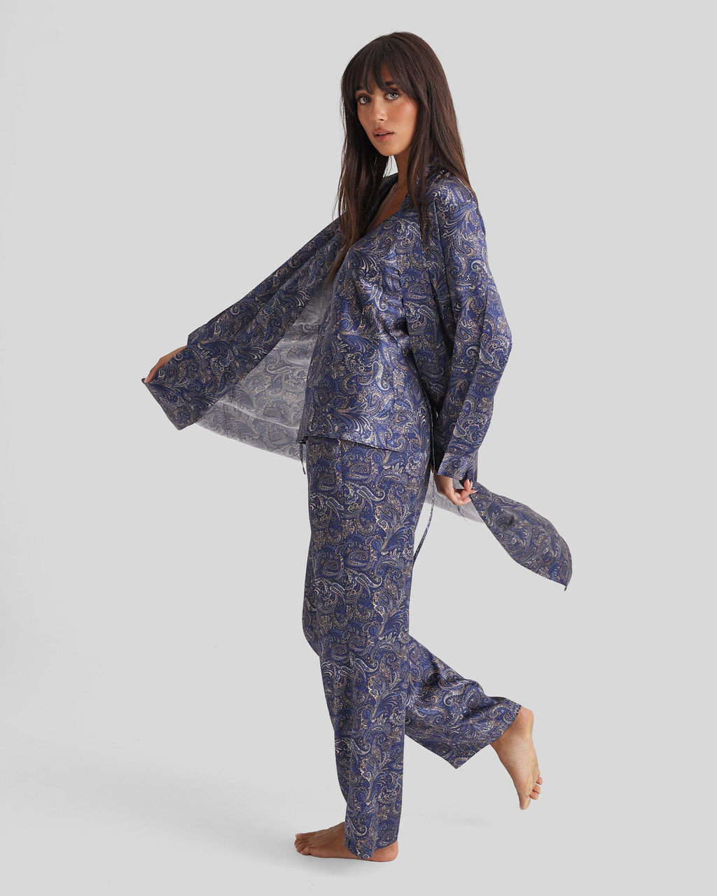 New Silk Long Robe Paisley