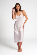 Silk Chemise 3/4 Long Nightdress Ivory