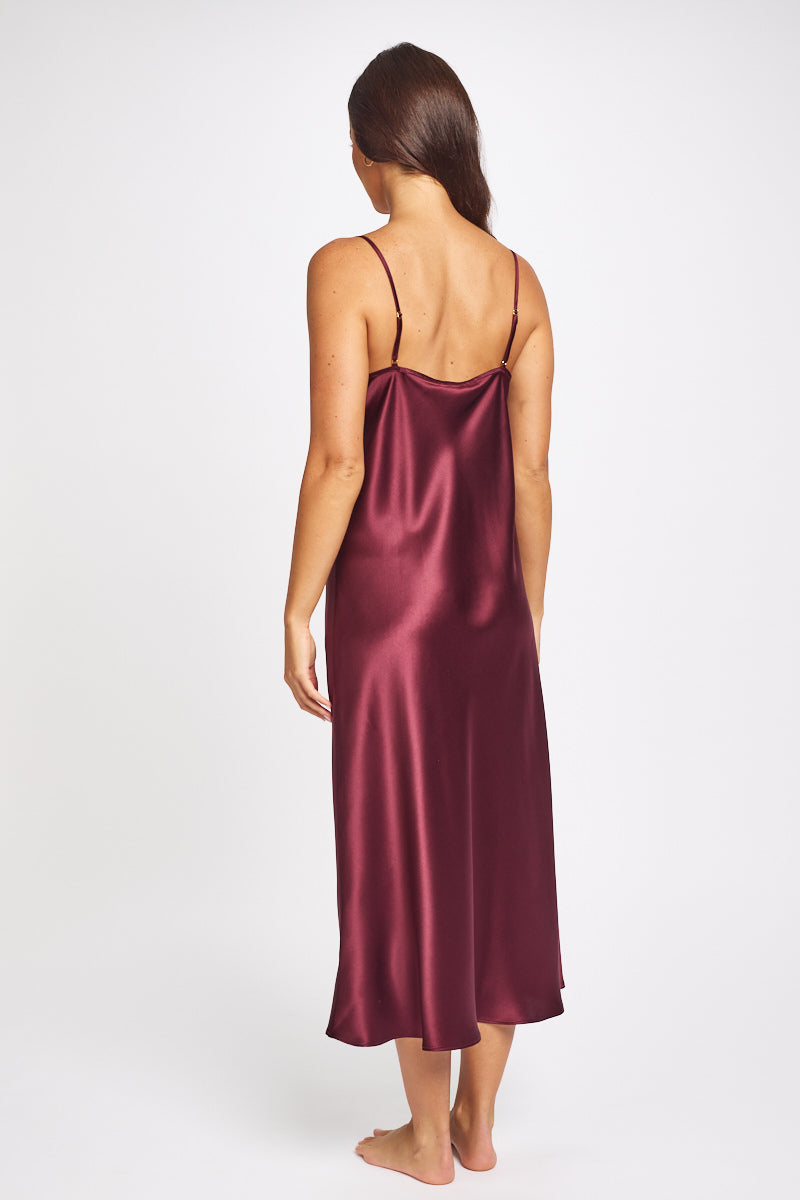 Silk Chemise 3/4 Length - Peacock