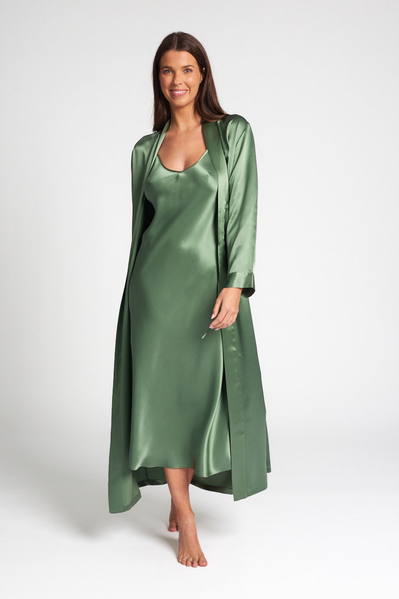 Silk Robe Basil