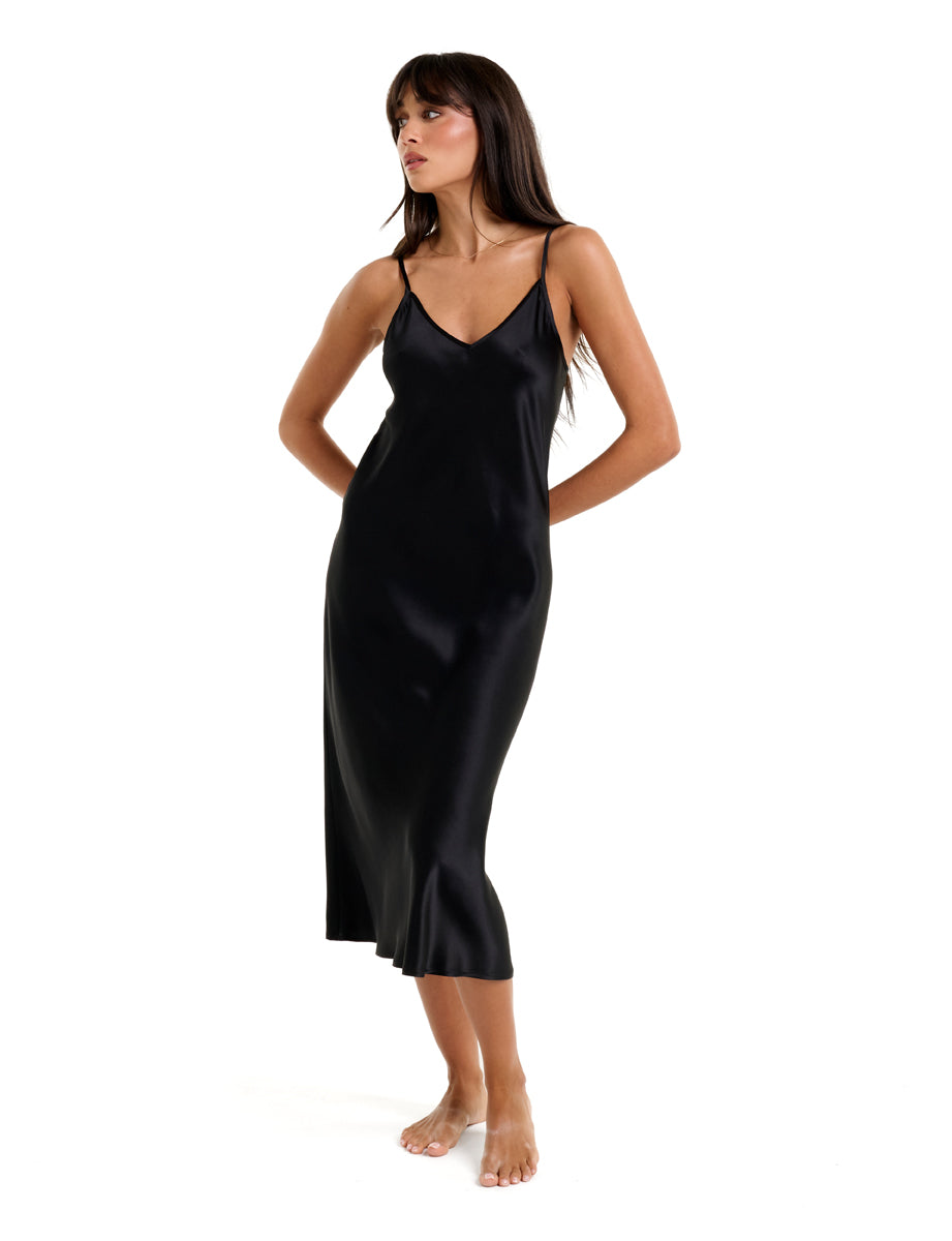 New Long Chemise 3/4 Black