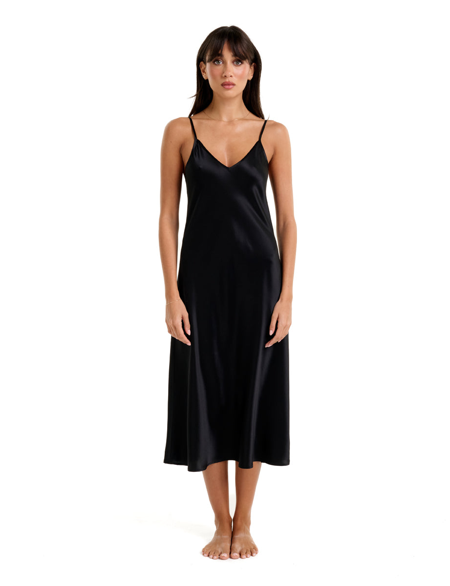 New Long Chemise 3/4 Black